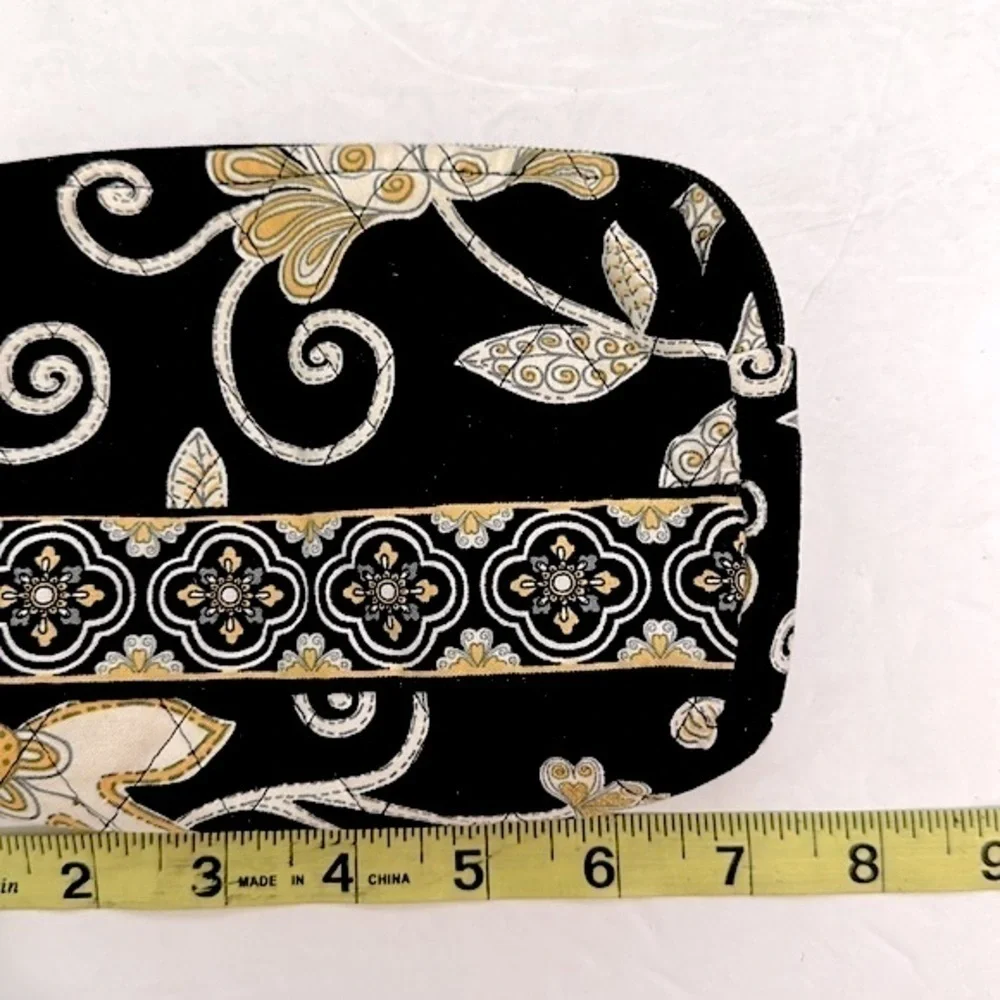 Vera Bradley Yellow Bird Pattern Poly-Lined Makeup Cosmetic Bag EUC